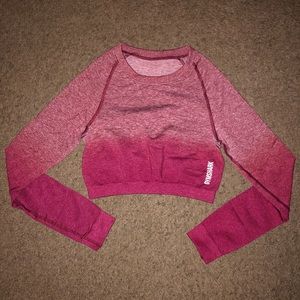 Gymshark Adapt Ombre Seamless Longsleeve - Burgundy
